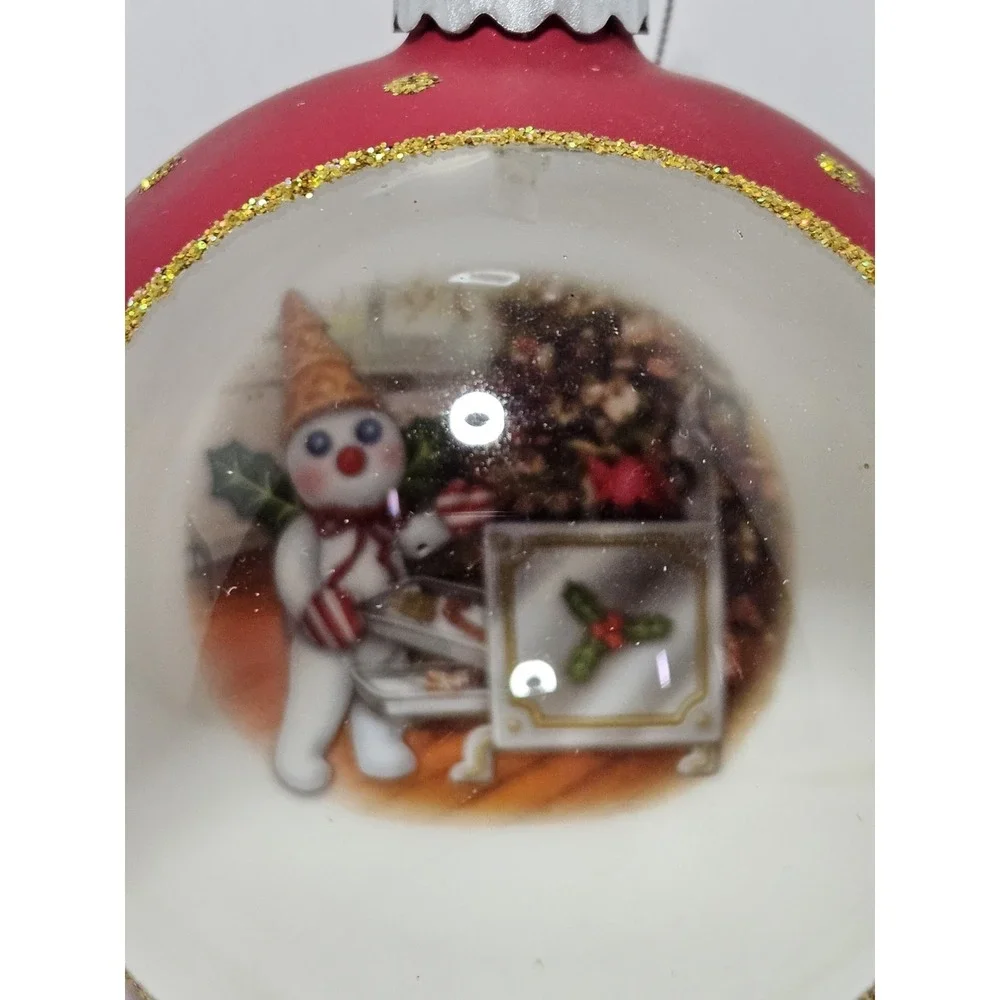 Dillards Trimsetter 2021 Mr Bingle LED Light Up Red Glass Diorama Ornament